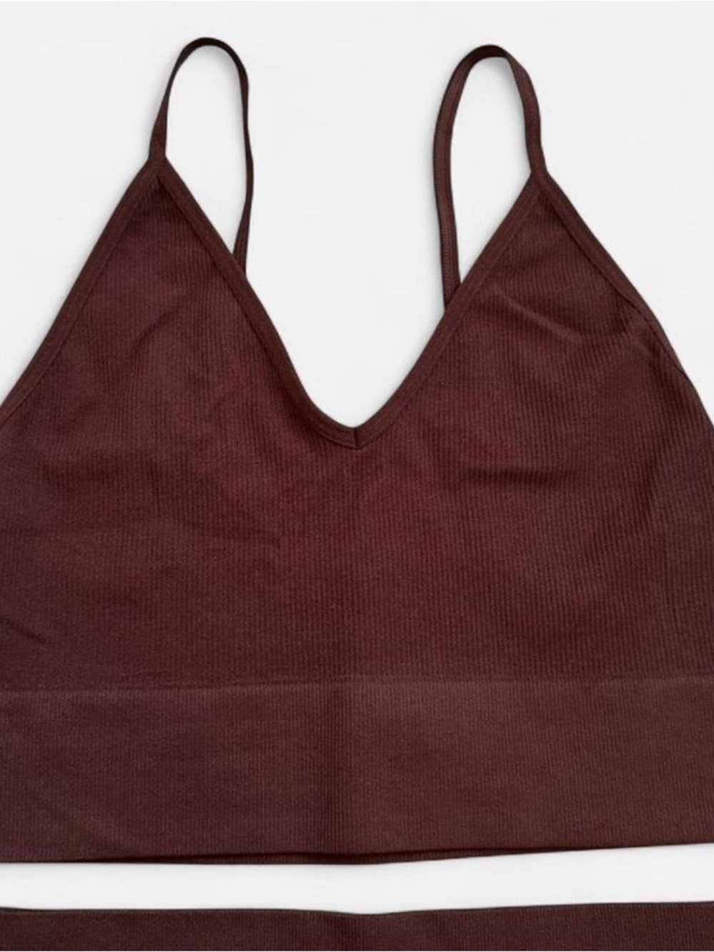 Mocha Brown Seamless Ribbed Set - Picture 4 of 11